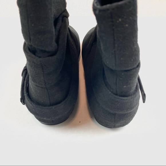 Bamboo Black Suede Round Toe Booties - Picture 5 of 11